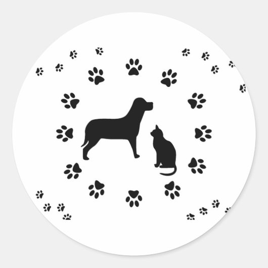 Hond en Kat Sticker (Voorkant)