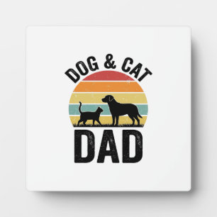 Hond en Kat Vader Vintage Huisdier Liefhebber Shir Fotoplaat