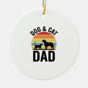 Hond en Kat Vader Vintage Huisdier Liefhebber Shir Keramisch Ornament
