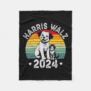 Hond en Kat Vintage Kamala Harris Tim W 2024 Verki Fleece Deken