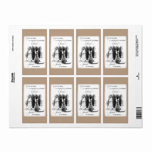 Hond- en kattenblik in het raam, Pet Sympathie Etiket (Full Sheet)