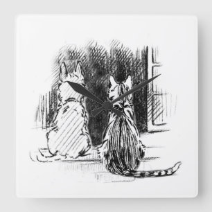 Hond- en kattenuitkijkvenster, Pet-sympathie Vierkante Klok