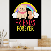Hond- en katvrienden voor altijd poster (Keuken)