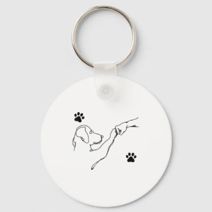 Hond en Mensen Vechten Hand Hond Vriendschap Vuist Sleutelhanger