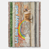 Hond- en regenbooggraffiti deken (Voorkant Verticaal)