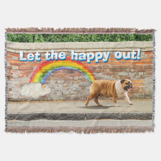 Hond- en regenbooggraffiti deken (Voorkant)