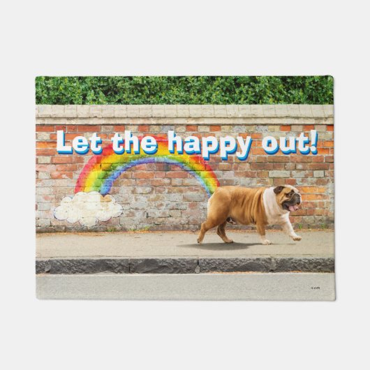 Hond- en regenbooggraffiti deurmat (Voorkant)