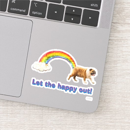 Hond- en regenbooggraffiti sticker (Detail)