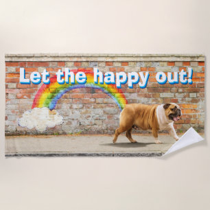 Hond- en regenbooggraffiti strandlaken