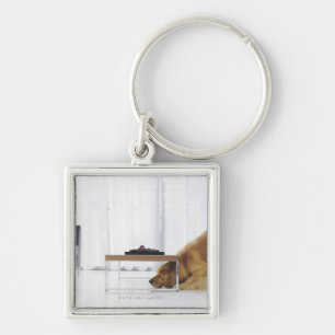 Hond en tafel sleutelhanger