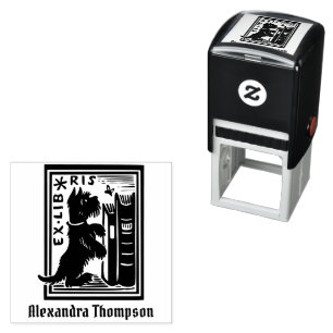Hond En Vlinder Bibliotheek Ex Libris Boeknaam Zelfinktende Stempel