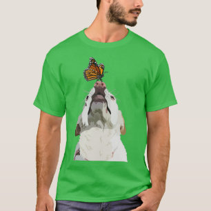 Hond en vlinder t-shirt