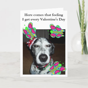 Hond en vlinders Valentijn Feestdagen Kaart