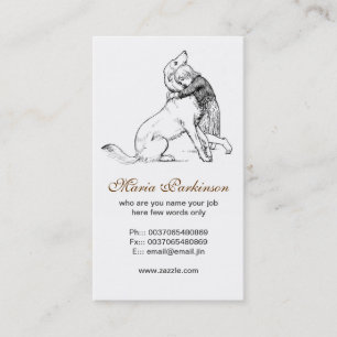 Hond en vriendschappelijke visitekaartjes