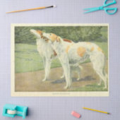  hond Ephemera Decoupage Russische Wolfshonden Tissuepapier (Craft)
