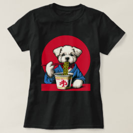 Hond Eten Ramen Noedels Schattige  Japans Kunst T-shirt