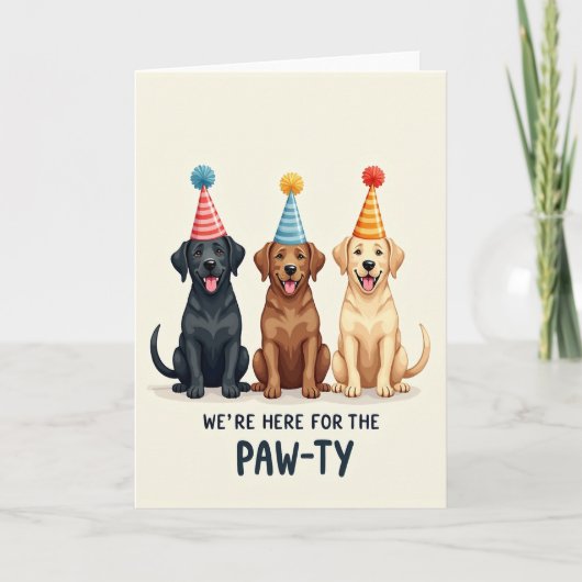 Hond Feest Viering Kaart (Voorkant)