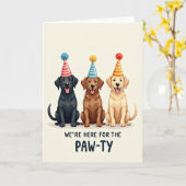 Hond Feest Viering Kaart (Gele Bloem)