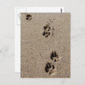 Hond Footprint Briefkaart (Voorkant / Achterkant)