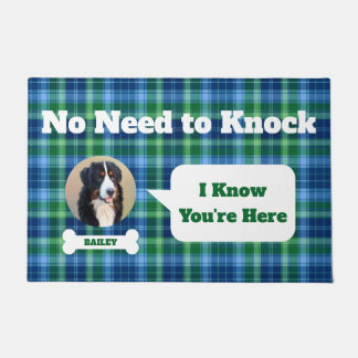 Hond Foto Blauw Groen Schotse Ruit Plaid Niet Ankl Deurmat