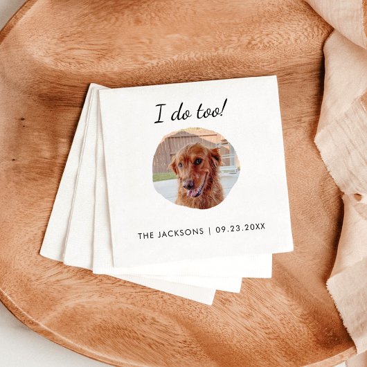 Hond foto bruiloft servetten, hond kat bruiloft servet