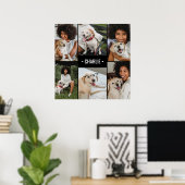 Hond Foto Collage met Monogram Poster (Thuiskantoor)