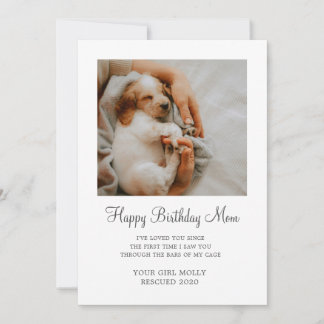 Hond Foto Gelukkige Verjaardag Moeder Van Reddings Feestdagenkaart