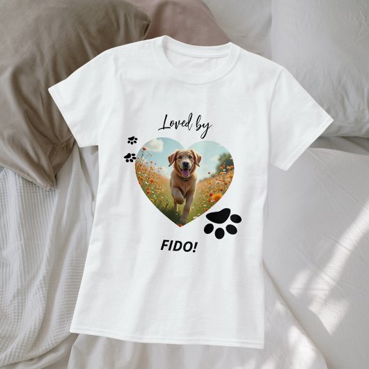 Hond foto hart liefde poten t-shirt