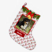 Hond Foto Leuke Kerstmis Kous Aangepaste Naam Grote Kerstsok (Voorkant (Hangend))