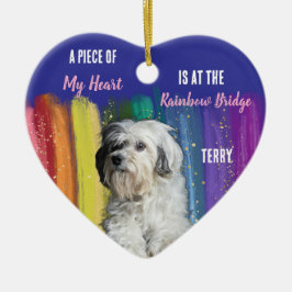 Hond Foto Regenboog Brug Herdenking Hangertje Keramisch Ornament