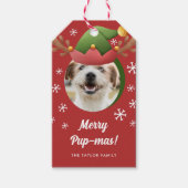 Hond Foto w / Elf Rendier Antler Pet Kerst Cadeaulabel (Voorkant)
