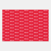 Hond Fotonaam Roze Rood Hart Pet Inpakpapier Vel (Voorkant 3)