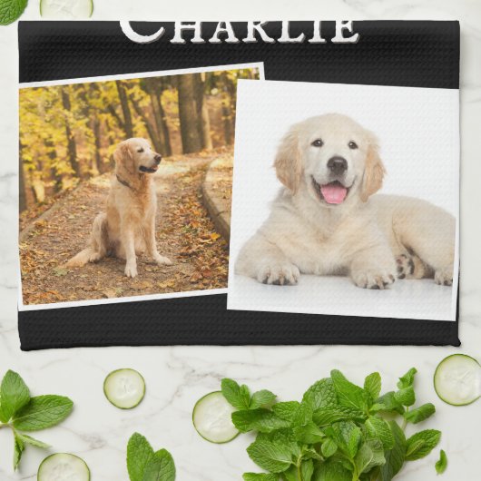 Hond Foto's Huisdier Afbeelding Collage Aangepaste Theedoek (Gevouwen)