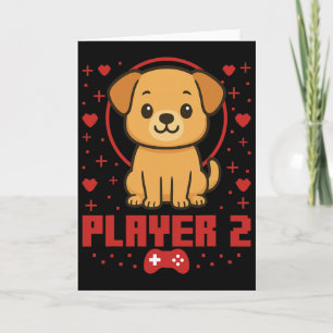 Hond Gamer Koppel Hond Retro Pixel Arcade Kaart