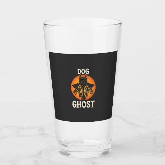 Hond Geest Halloween Horror Vector Glas (Voorkant)