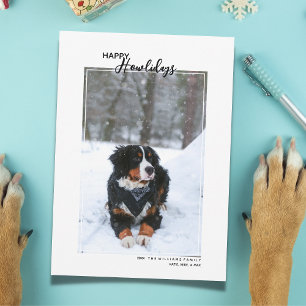 Hond Gelukkig Hoeledagen Huisdier Foto Feestdagenkaart