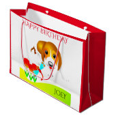 HOND GELUKKIGE VERJAARDAG GEPERSONALISEERDE NAAM C GROOT CADEAUZAKJE (Voorkant Gekanteld)