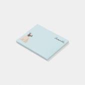 Hond Gepersonaliseerde Pug Fawn Schattige Post-it® Notes (Schuin)
