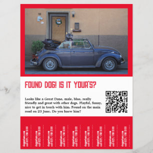 Hond Gevonden Afscheur strook Flyer