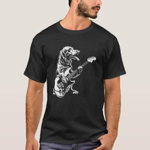 Hond Gitarist Gitaar - Dachshund Vader Moeder T-shirt