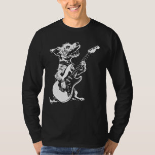 Hond Gitarist Gitaar - Jack Russell Papa Mama T-shirt