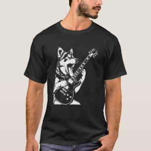 Hond Gitarist Gitaar - Siberische Husky Vader Moed T-shirt