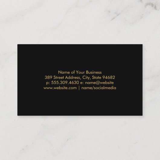 Hond | Gouden Metallic Achtergrond Visitekaartje (Achterkant)