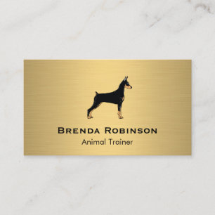 Hond Gouden Metallic Achtergrond Visitekaartje