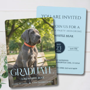 Hond Graduatie Feest Uitnodiging Huisdier Foto Bab