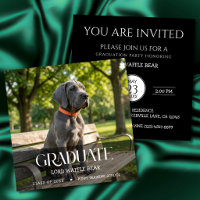 Hond Graduatie Feest Uitnodiging Huisdier Foto Zwa