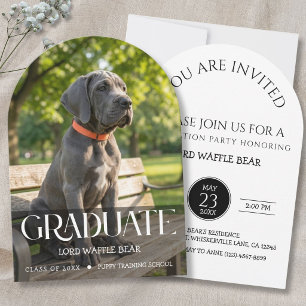 Hond Graduatie Feest Uitnodiging Huisdier Foto Zwa