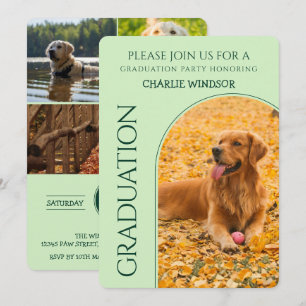 Hond Graduatie Feest Uitnodiging Huisdier Foto's B