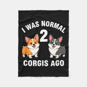 Hond Grappige Corgi Hond Ik Was Normaal 2 Corgis G Fleece Deken