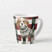 Hond Groene Trui Kerstmis Latte Mok (Rechterhoek)